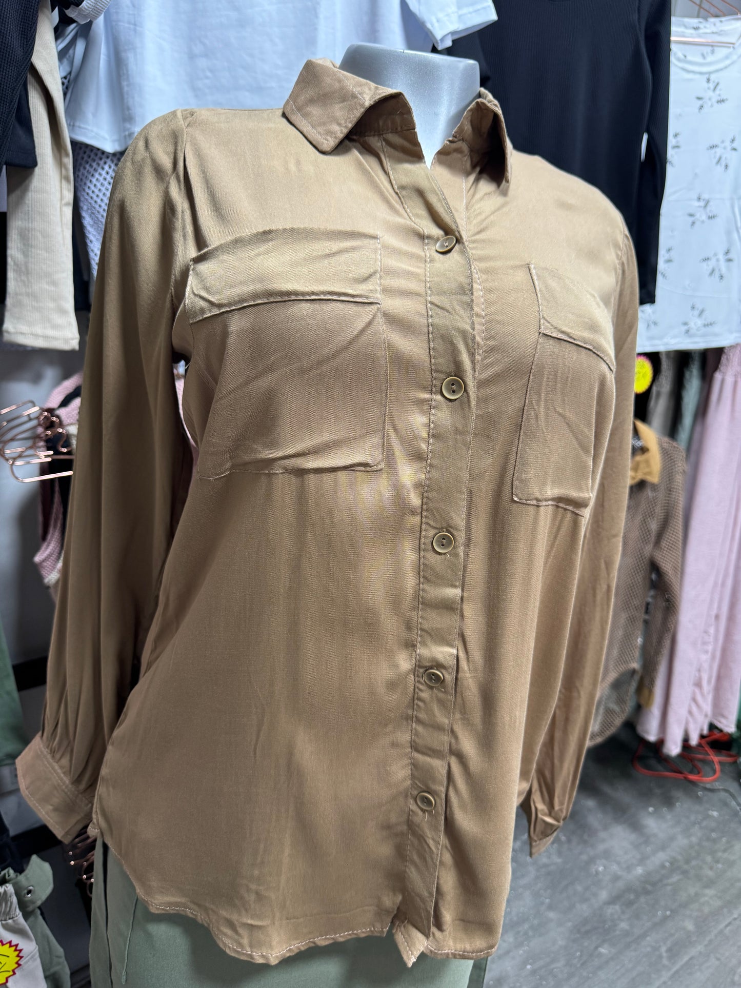 Blusa Beige manga larga