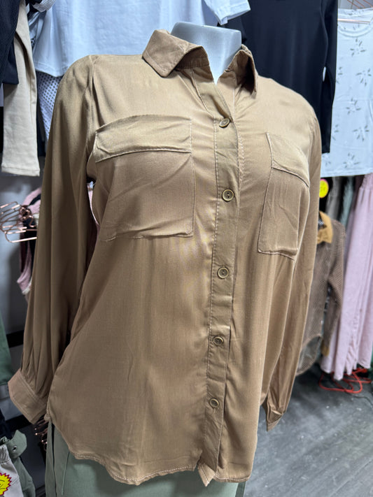 Blusa Beige manga larga