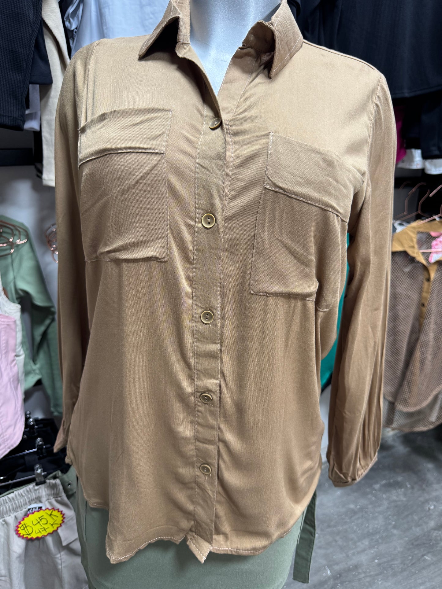 Blusa Beige manga larga